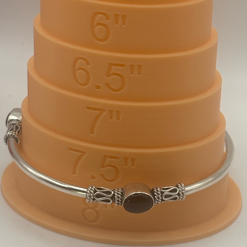 Black Agate Gemstone 925 bracelet - Picture 5 of 6